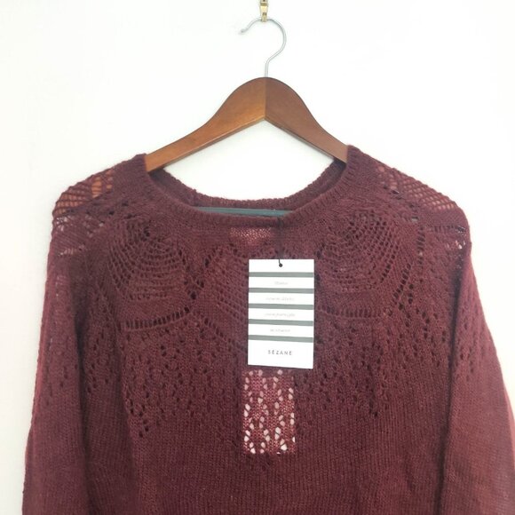 Sezane Daya Mohair Sweater in Prune Small NWT - Picture 4 of 9